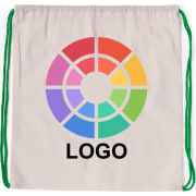 Mochila de algodón con cuerdas de color