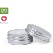 Bálsamo protector labial vegano SPF15 vainilla en tarrito aluminio