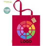 Bolsa de tela eco personalizada de algodón orgánico de colores 140 g/m2