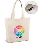 Bolsa lona de algodón personalizada con bolsillo interior 280 g/m²