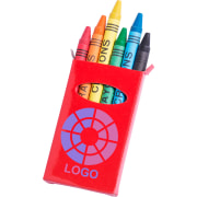 6 ceras en estuche de carton en color