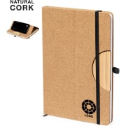 Bloc notas personalizado en corcho con soporte versátil móvil o tablet 14.7 x 21 cm