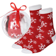 Calcetines navideños poliéster con bola personalizados Scrubit
