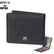 Tarjetero billetero personalizado en RPET con RFID y 6 compartimentos