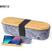 Estuche personalizado de fieltro RPET y bambú