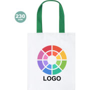 Bolsa personalizada de canvas blanco 230g/m2 y asas de colores