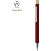 Bolígrafo eco de aluminio reciclado con clip y punta cromadas y cuerpo hexagonal