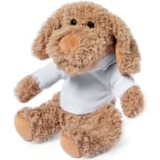 Peluche publicitario perro y suave con sudadera personalizable