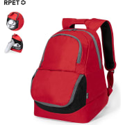 Mochila poliéster RPET asas acolchada y bolsillo de rejilla portazapatos