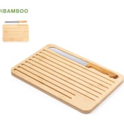 Tabla de bambú personalizada con cuchillo de acero inoxidable