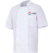 Chaquetilla de cocinero manga corta con pliegues en espalda Velilla