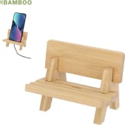 Soporte personalizado de bambú en forma de banco