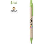 Bolígrafo sostenible de cartón reciclado y caña de trigo distintivo wheat straw