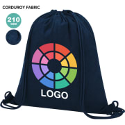 Mochila en pana poliéster con cuerdas a juego 210g/m2 personalizada