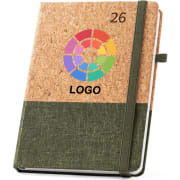 Agenda día página 2026 de corcho y lino con funda 20,5 x 25 cm