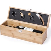 Set de vinos premium acabado en madera bambú