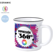 Taza de cerámica vintage impresa a todo color en 360º (300 ml)