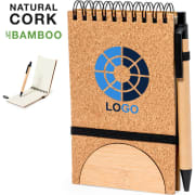Libreta personalizada de corcho y bambú con soporte para móvil 10.5 x 15.5 cm