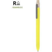Bolígrafo fabricado con RABS reciclable y pulsador de bambú