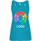 Camiseta de tirantes personalizada de punto liso de mujer Brenda Roly 160 azul turquesa