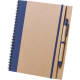 Libreta ecológica de cartón reciclado con banda elástica y boli 16,5 x 21 cm azul marino