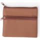 Monedero de polipiel con doble cremallera marron