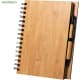 Libreta ecológica publicitaria de bambú y boli a juego 17x21,5 cm