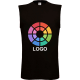 Camiseta sin mangas personalizada de corte amplio de hombre sleeveless B&C 145 negro