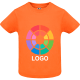 Camiseta manga corta 100% algodon peinado de niño Baby Roly naranja