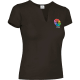 Camiseta manga corta cuello lagrima de mujer cancun Valento 200 negro