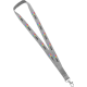 Lanyard publicitario simple 2 cm ancho con mosquetón gris claro