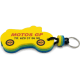 Llavero náutico flotante con silueta de moto en goma EVA personalizado con anillo