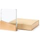 Placa personalizada de cristal grueso con base de madera natural
