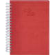 Agenda día página de anillas en PU suave 19 x 24.5 cm rojo