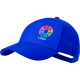 Gorra personalizada  6 paneles en algodón orgánico y cierre de hebilla azul