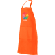 Delantal de cocina con peto y bolsillo central Velilla naranja fluor