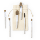 Set brochas maquillaje publicitario caña trigo con funda algodón