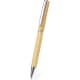 Bolígrafo personalizado giratorio de bambú con clip y accesorios cromados