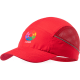 Gorra deportiva personalizada en microfibra con cierre velcro y reflectante rojo