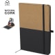 Bloc notas personalizado con soporte magnético en PU reciclado y corcho 14.7 x 21.1 cm
