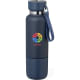 Bidón térmico original de acero inox con vaso y lanyard (550 ml) azul marino