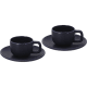 Set de 2 tazas en cerámica mate con plato (85 ml) azul marino