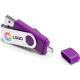 Memoria USB OTG con conexión USB-A y MicroUSB (mín. 100) morado