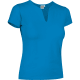 Camiseta manga corta cuello lagrima de mujer cancun Valento 200 azul tropical
