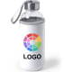 Botella de agua personalizada de cristal con funda (420 ml) blanco