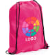 Mochila gymsack personalizada de poliéster 210T fucsia