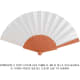 Abanicos de plástico personalizados a todo color blanco/naranja