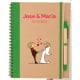 Libreta de papel ecológico con boli para bodas 16,5 x 21 cm verde