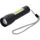 Linterna de aluminio con zoom y 8 LEDs recargable (400 mAh) negro