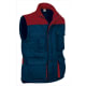 Chaleco acolchado bicolor en sarga Thunder 2 Valento azul marino orion/rojo loto